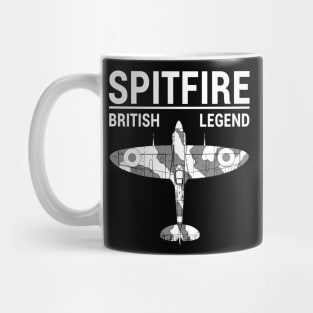 Supermarine Spitfire RAF Fighter Aircraft Plane Airplane British Blueprint Mug